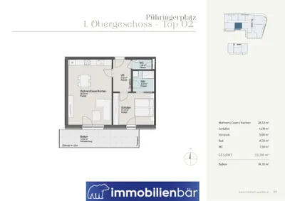 2-Zimmer-Wohnung kaufen in Grieskirchen – 53,96 m², € 254.000 – Bild 11 von 11