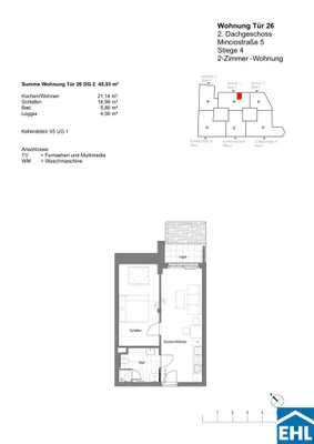 2-Zimmer-Wohnung mieten in Wien – 41,93 m², € 950 – Bild 7 von 7
