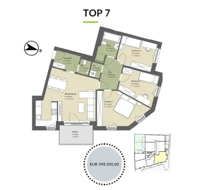 4-Zimmer-Wohnung kaufen in Tulln – 83 m², € 398.500 – Bild 3 von 15