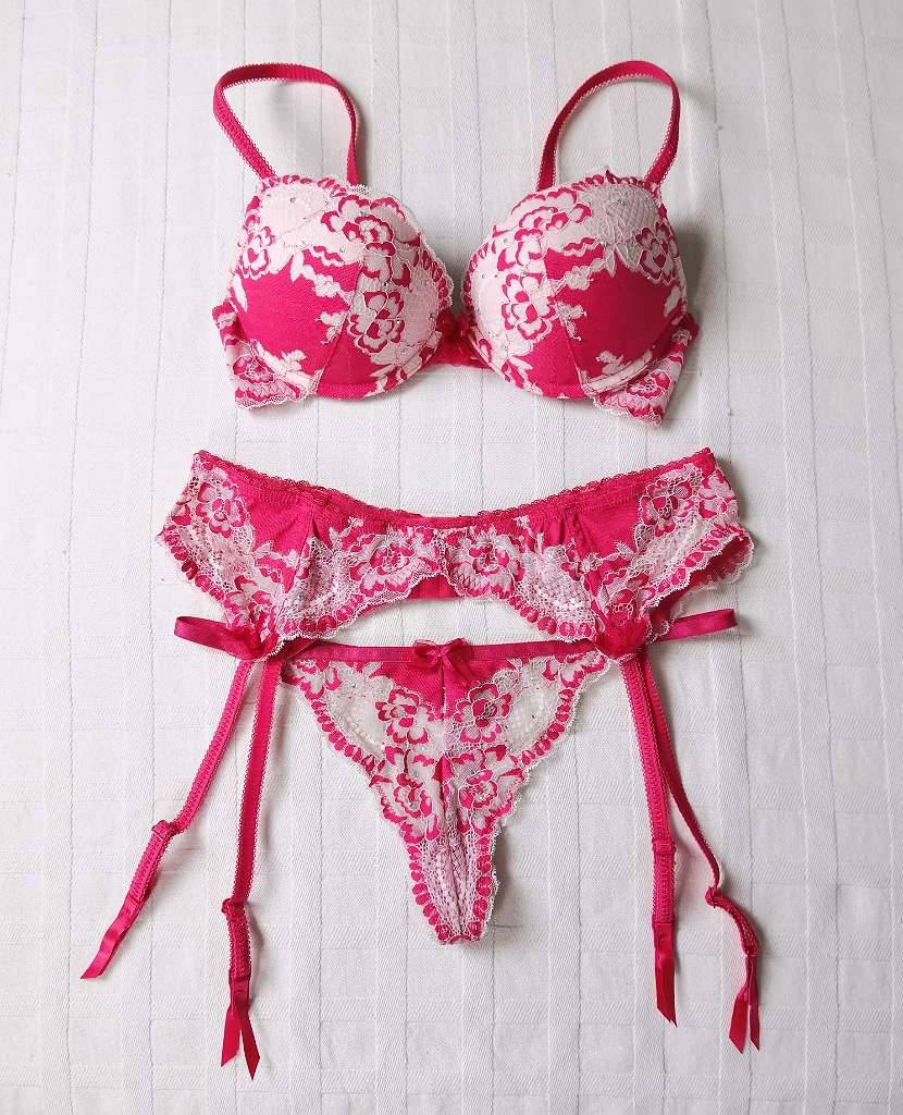 75B M L 40 42 44 HUNKEMÖLLER Set Unterwäsche Reizwäsche sexy neon lachs rot  pink rosa beige cremeweiß Glitzer Strasssteine BH Push-Up Bügel gepolstert  Straps Corsage Gürtel Tanga String Slip Spitze Spitzenunterwäsche, € 22,-  (1120 Wien)