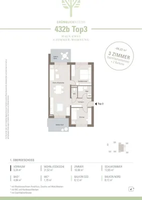 3-Zimmer-Wohnung kaufen in Graz – 66,22 m², € 279.000 – Bild 5 von 5
