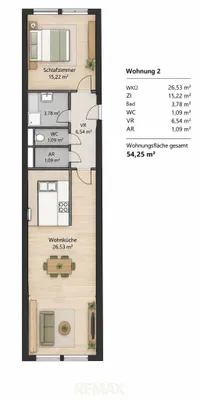 2-Zimmer-Wohnung kaufen in Wien – 54,25 m², € 229.000 – Bild 7 von 7