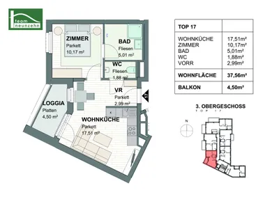 2-Zimmer-Wohnung mieten in Sankt Pölten – 37,56 m², € 668 – Bild 16 von 16