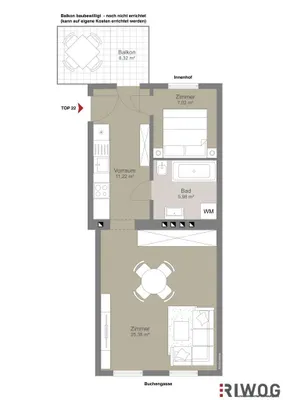 2-Zimmer-Wohnung kaufen in Wien – 49,6 m², € 189.000 – Bild 15 von 15