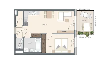 2-Zimmer-Wohnung kaufen in Wien – 48,47 m², € 362.600 – Bild 12 von 12