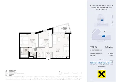 3-Zimmer-Wohnung kaufen in Wien – 58,76 m², € 400.600 – Bild 4 von 4