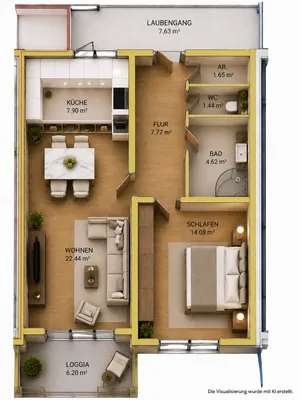 2-Zimmer-Wohnung mieten in Leoben – 60 m², € 710 – Bild 9 von 9