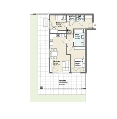 3-Zimmer-Wohnung kaufen in Villach Land – 75,33 m², € 519.900 – Bild 2 von 5