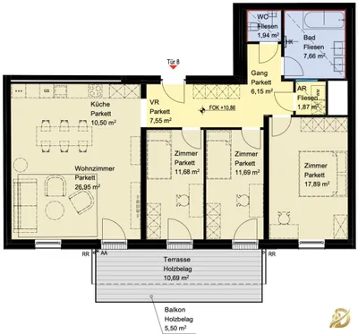 4-Zimmer-Wohnung kaufen in Wien – 103,88 m², € 879.000 – Bild 34 von 36