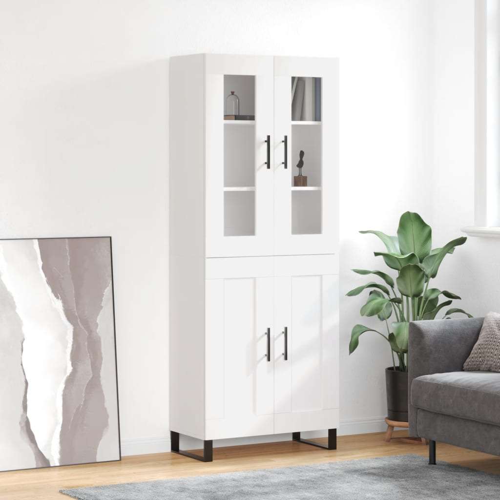 NEU vidaXL Highboard Weiß 69,5x34x180 cm Holzwerkstoff