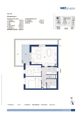 3-Zimmer-Wohnung mieten in Sankt Pölten Land – 72,65 m², € 779 – Bild 2 von 2