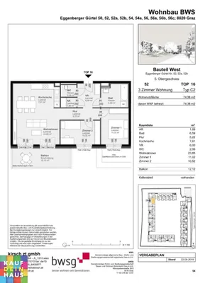 3-Zimmer-Wohnung mieten in Graz – 74,17 m², € 912 – Bild 2 von 2