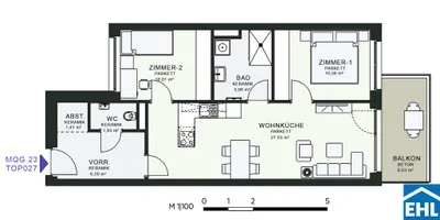 3-Zimmer-Wohnung mieten in Graz – 63,36 m², € 948 – Bild 17 von 17
