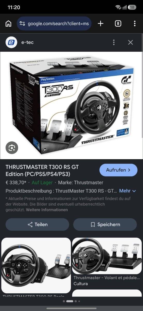Thrustmaster T300 RS GT - Simracing Lenkrad inkl. Pedale und OVP