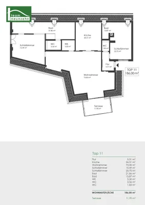 3-Zimmer-Wohnung mieten in Wien – 186 m², € 3.490 – Bild 24 von 24