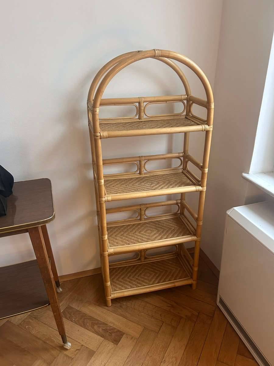 pendelleuchte rattan bambus groß Traditionelle japanische Zylinder-Pendelleuchte mit gebogenem Hutstrei –  BulbSquare main image 0