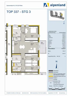 4-Zimmer-Wohnung mieten in Sankt Pölten – 103,4 m², € 1.534 – Bild 7 von 7