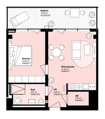 2-Zimmer-Wohnung mieten in Wien – 47,66 m², € 1.199 – Bild 19 von 20