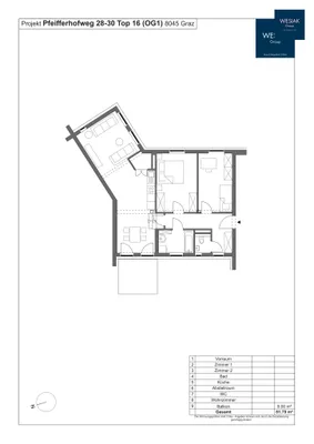 3-Zimmer-Wohnung mieten in Graz – 82 m², € 1.174 – Bild 12 von 12