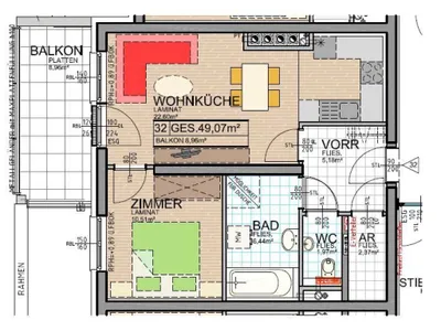 2-Zimmer-Wohnung mieten in Wiener Neustadt – 49,07 m², € 829 – Bild 3 von 19