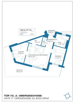 3-Zimmer-Wohnung mieten in Graz – 63,42 m², € 801 – Bild 17 von 17