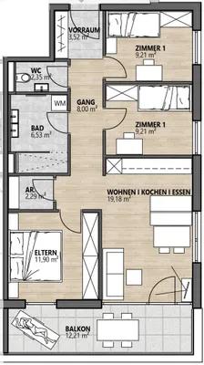3-Zimmer-Wohnung kaufen in Innsbruck-Land – 72,19 m², € 499.000 – Bild 2 von 2
