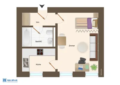 1-Zimmer-Wohnung kaufen in Salzburg Stadt – 31,27 m², € 190.000 – Bild 4 von 4