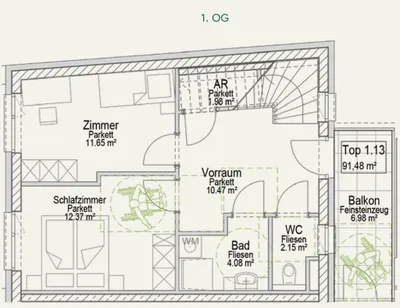 3-Zimmer-Wohnung kaufen in Graz – 91,48 m², € 513.900 – Bild 6 von 7