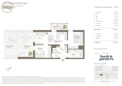 3-Zimmer-Wohnung kaufen in Wien – 55,92 m², € 396.500 – Bild 10 von 10