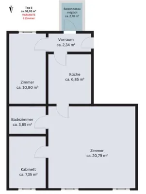 3-Zimmer-Wohnung kaufen in Wien – 51,02 m², € 199.000 – Bild 11 von 11