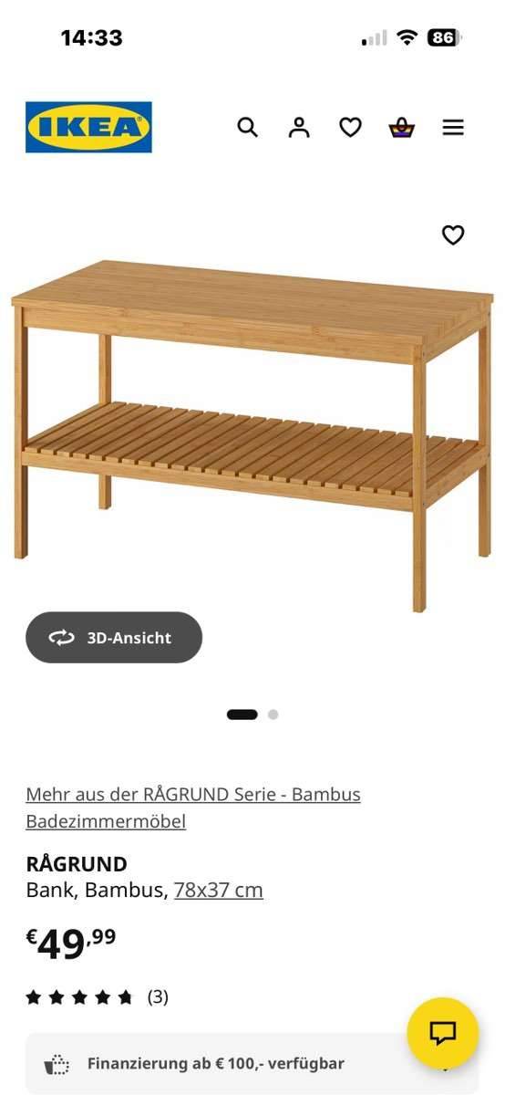 Ragrund Ikea Sitzbank,  20,- (2401 Fischamend) - willhaben
