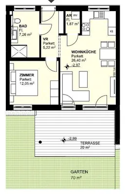 2-Zimmer-Wohnung kaufen in Südoststeiermark – 52,83 m², € 242.195 – Bild 6 von 6
