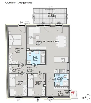 4-Zimmer-Wohnung kaufen in Graz – 101,93 m², € 454.900 – Bild 6 von 7