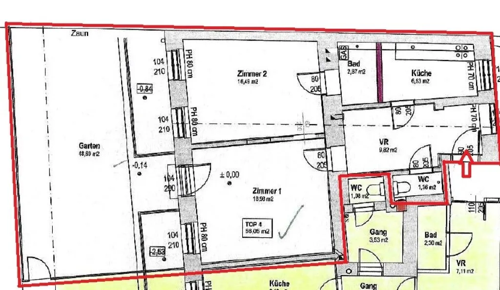 SELTENHEIT! RUHIGE ATLBAUWOHNUNG MIT EIGENGARTEN! >>> GARTENFLÄCHE 48,69 m² <<< - Ansicht 2