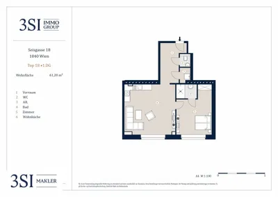 2-Zimmer-Wohnung kaufen in Wien – 61,2 m², € 580.000 – Bild 9 von 9