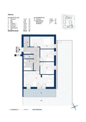 4-Zimmer-Wohnung mieten in Melk – 85,47 m², € 1.026 – Bild 3 von 3