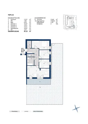 4-Zimmer-Wohnung mieten in Melk – 85,47 m², € 1.026 – Bild 2 von 3