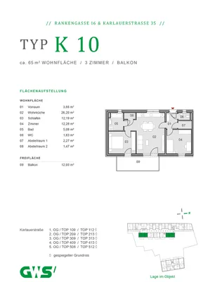3-Zimmer-Wohnung mieten in Graz – 64,59 m², € 1.078 – Bild 16 von 16