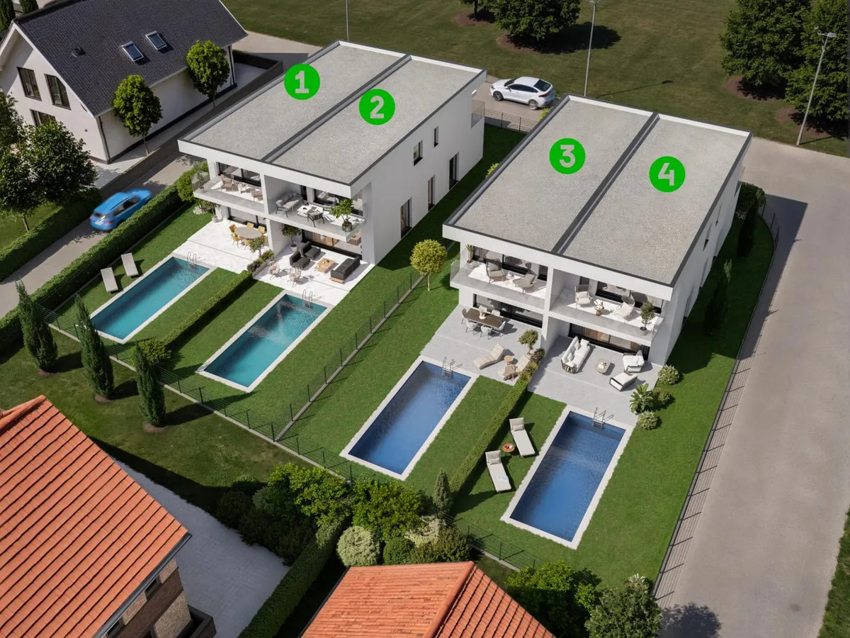 ***PROVISIONSFREI*** Schlüsselfertige Luxus-Doppelhaushälfte mit Pool, Panorama-Glasfronten und traumhafter Nähe zur Traun - Haus 3 - Ansicht 2