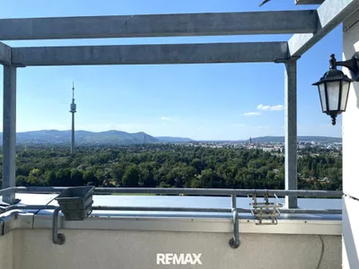 Terrassen-Garconniere im 21. Stock mit Donaupark- Fernblick bei der U1 und UNO-City