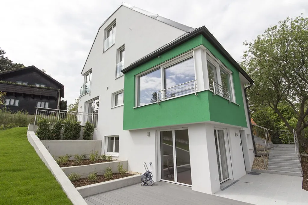 Modernes EF-Haus in Hanglage mit Terrassen, Hammer-Aussicht, Klima, Dornbach / Wien - Ansicht 2