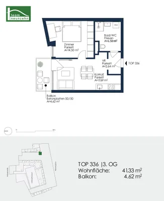 2-Zimmer-Wohnung mieten in Graz – 41,33 m², € 649 – Bild 18 von 18