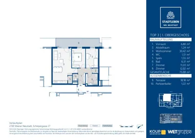 3-Zimmer-Wohnung kaufen in Wiener Neustadt – 70,88 m², € 317.000 – Bild 9 von 9