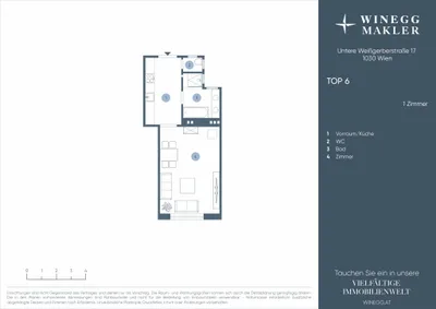 1-Zimmer-Wohnung kaufen in Wien – 40,63 m², € 259.000 – Bild 13 von 13