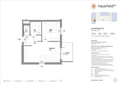 Top: A.77 ● LUMINA im Hausfeld²² ● Unbefristet ● Termin online buchen: www.hausfeld22.at/lumina