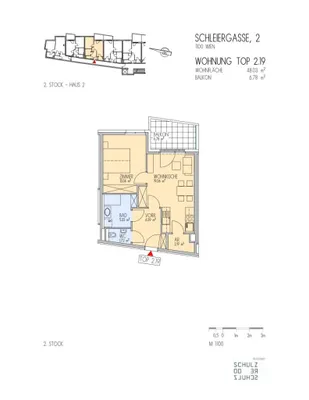 2-Zimmer-Wohnung mieten in Wien – 48,03 m², € 825 – Bild 6 von 6