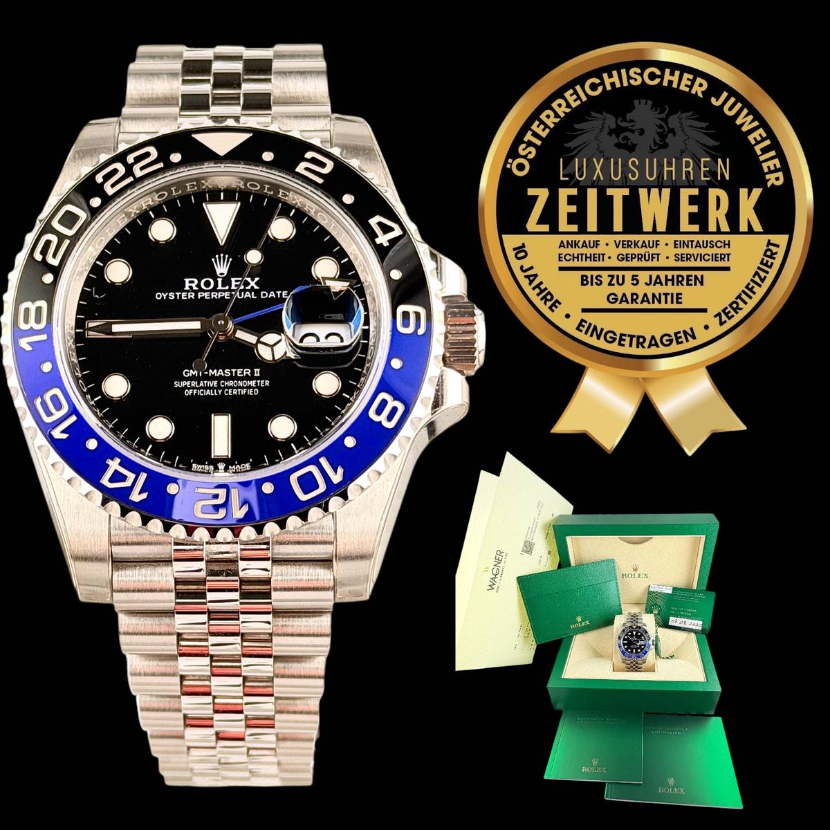 ROLEX GMT-MASTER BATGIRL-UNGETRAGEN WIE NEU! FULL SET MIT ROLEX PAPIERE AUS 08/2020 UND ERSTKAUFRECHNUNG VON ROLEX, ROLEX SIEGEL, BOOKLET, GARANTIEHEFT, ROLEX BOX, ZUBEHÖR, GERNE TAUSCHEN WIR AUCH EIN