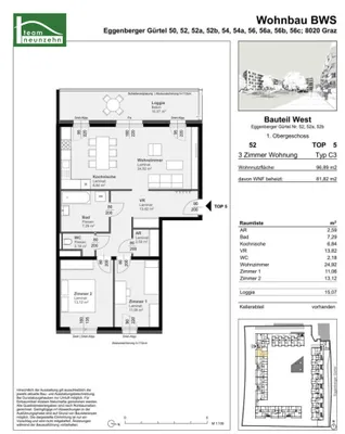 3-Zimmer-Wohnung mieten in Graz – 81,82 m², € 1.003 – Bild 17 von 17