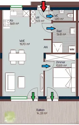 2-Zimmer-Wohnung kaufen in Graz – 49,38 m², € 214.000 – Bild 14 von 17