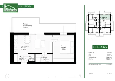 2-Zimmer-Wohnung mieten in Wien – 40,02 m², € 960 – Bild 18 von 18